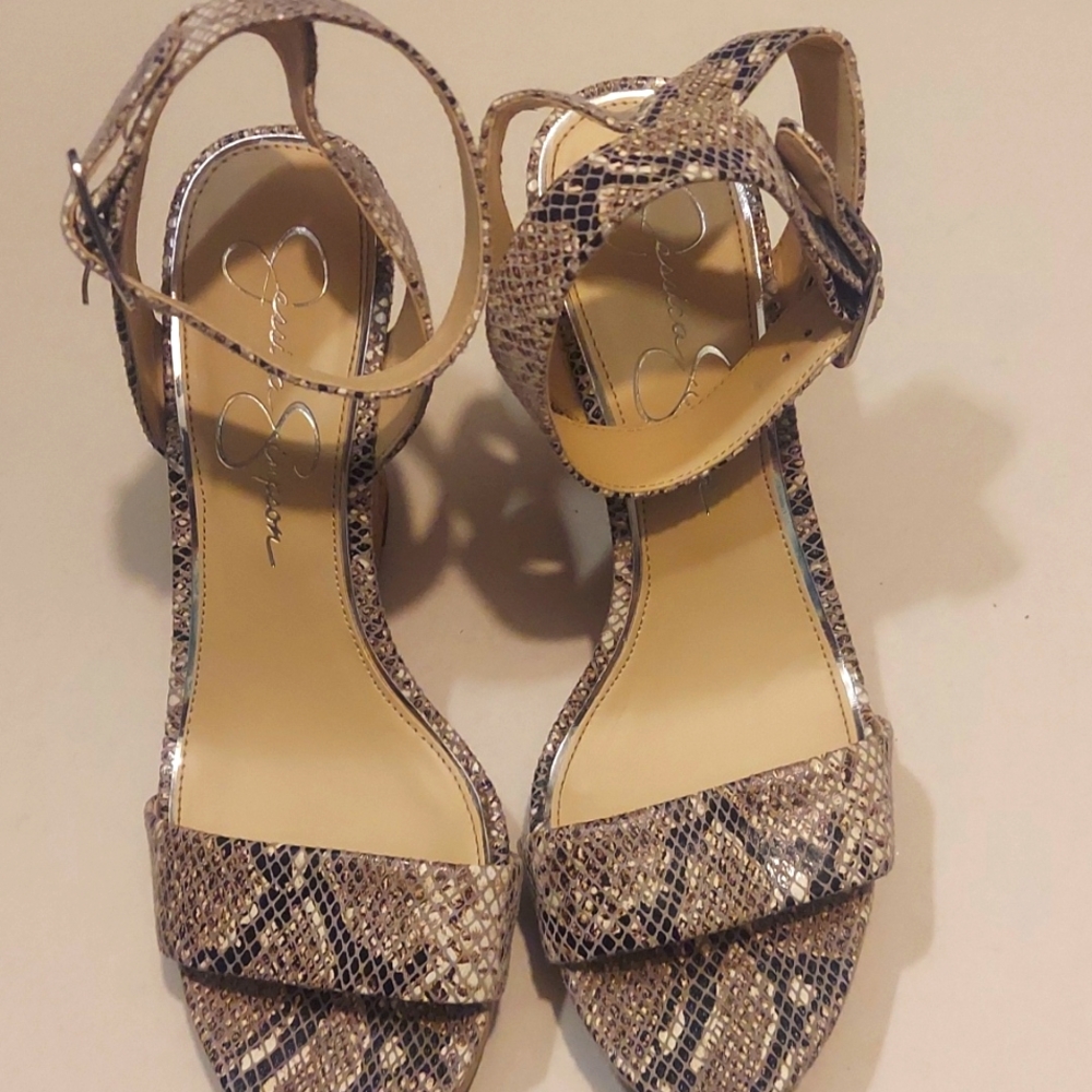 Jessica simpdon sandal women snake print  wedge